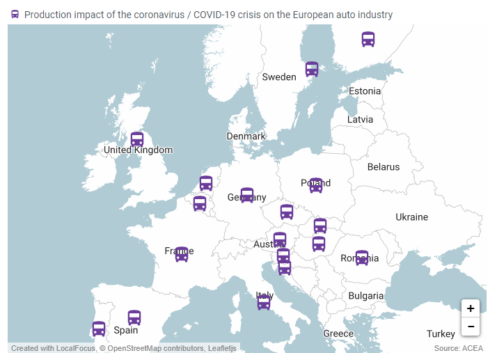 Ο αντίκτυπος της κρίσης του κορωνοϊού / COVID-19 στην παραγωγή της ευρωπαϊκής αυτοκινητοβιομηχανία