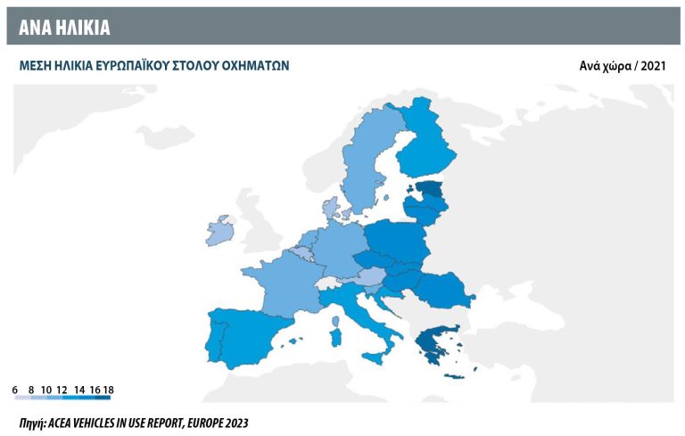 ACEA: Κυκλοφορούντα Οχήματα στην Ευρώπη
