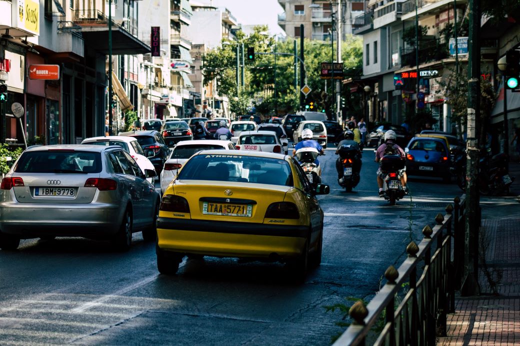 Road traffic in Athens